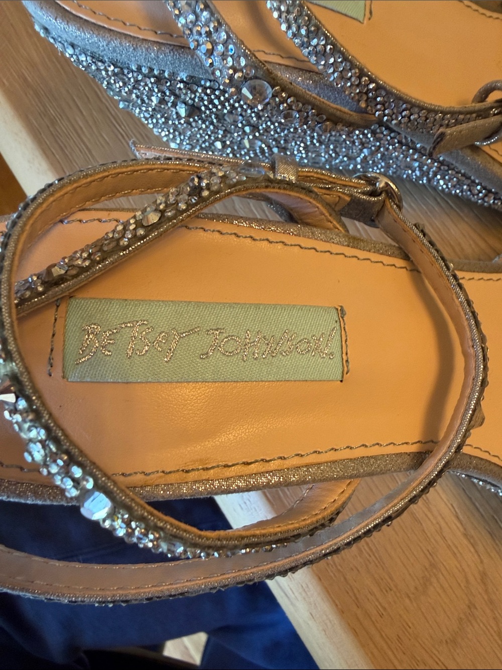 Betsey Johnson Embellished Silver Wedge Sandals - Picture 4 of 7
